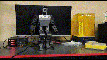 Baby Brewie robot throwing a projectile.