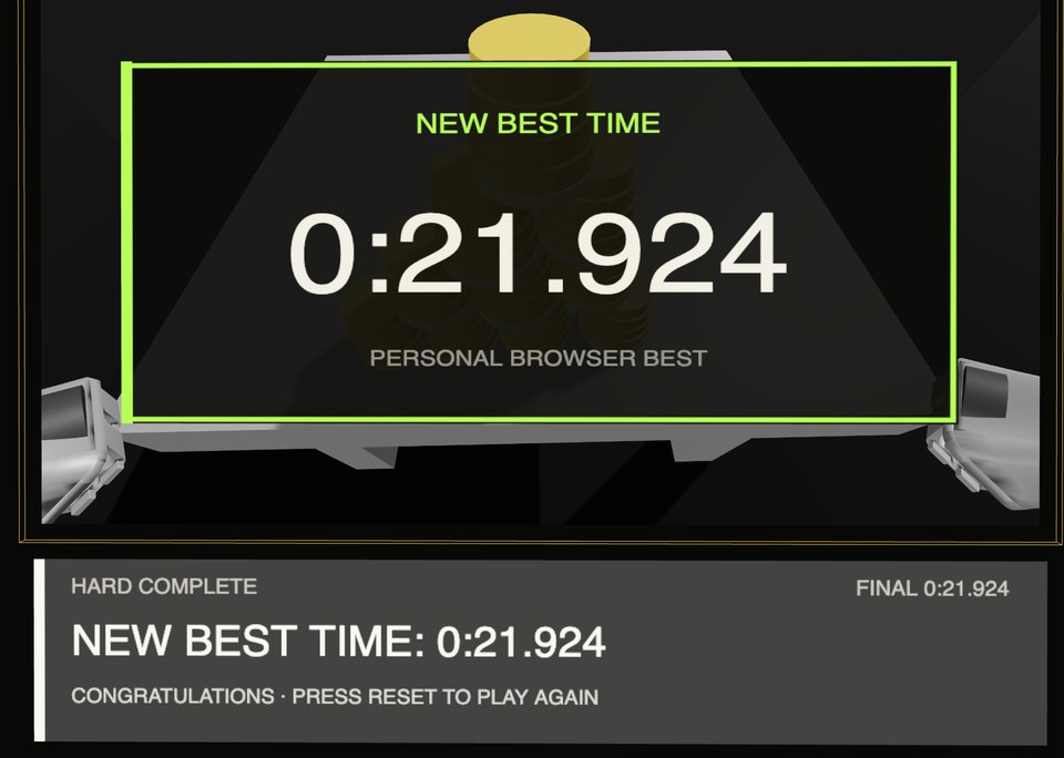 The result: NEW BEST TIME 0:21.924